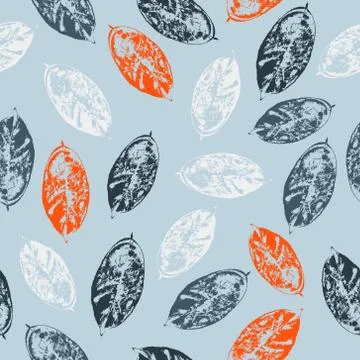 Seamless pattern with leaves on blue background Stock-Illustration