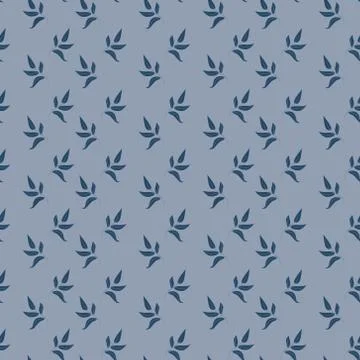 Seamless pattern with leaves on a blue background. Stock Illustration