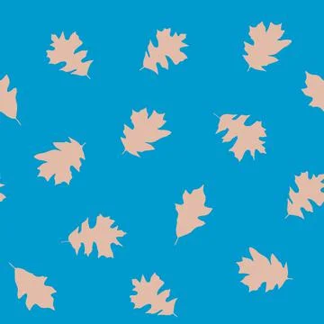 Seamless pattern of leaves on a blue background, wallpaper Stock Illustration