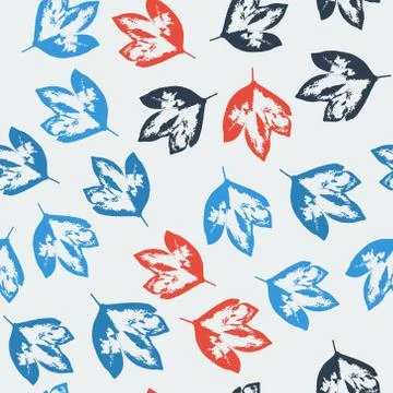 Seamless pattern with leaves on cold background Stock-Illustration