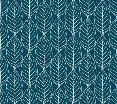 Seamless pattern with leaves. Floral vector background Stock Illustration