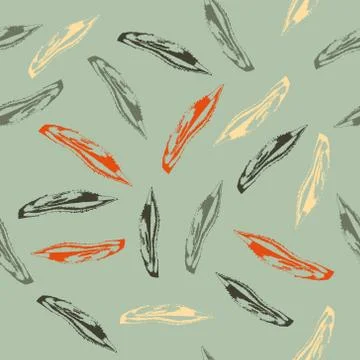 Seamless pattern with leaves on green background Stock Illustration