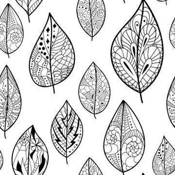 Seamless pattern with leaves Stock Illustration
