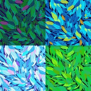 Seamless pattern with leaves Stock Illustration