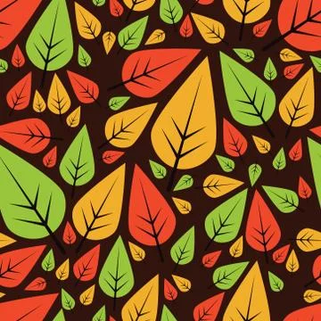 Seamless pattern with leaves Stock Illustration