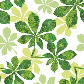 Seamless Pattern, Leaves Stock Illustration