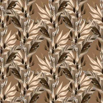 Seamless pattern with leaves. Stock Illustration