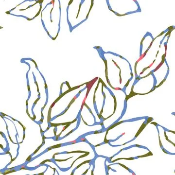 Seamless pattern with leaves Stock Illustration