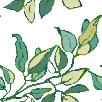 Seamless pattern with leaves Stock Illustration