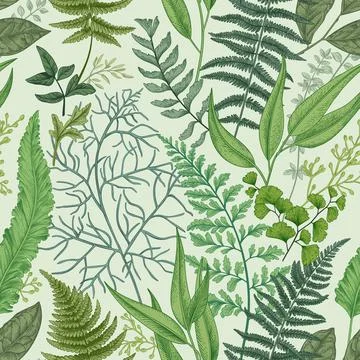 Seamless pattern with  leaves. Stock Illustration