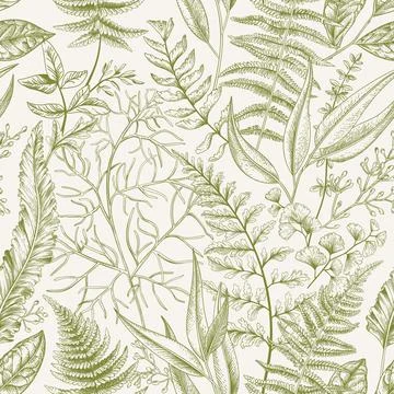 Seamless pattern with  leaves. Illustrazione stock