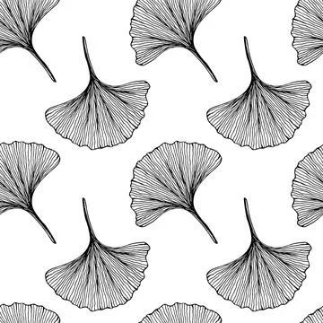 Seamless pattern with leaves. Stock Illustration