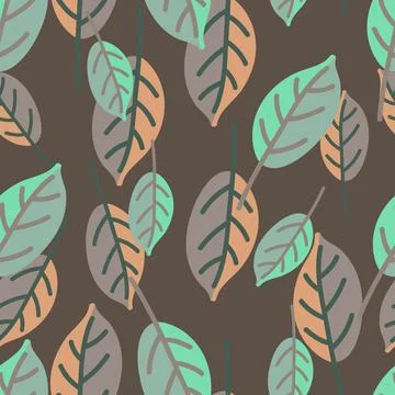 Seamless pattern with leaves Stock Illustration
