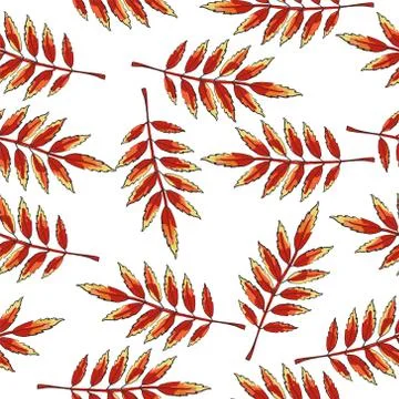 Seamless pattern with leaves on an isolated background. Windy colored leaves. Stock Illustration