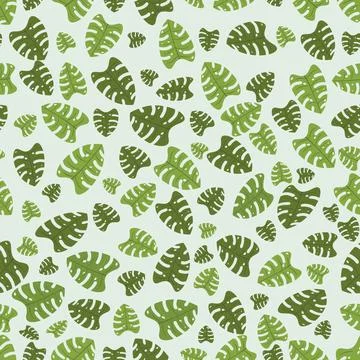 Seamless pattern of leaves on a light background Illustrazione stock
