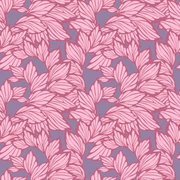 Seamless pattern with leaves made in graphic vector style Stock Illustration