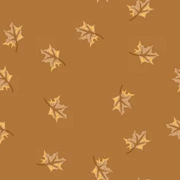 Seamless pattern leaves maple leaf cartoon vector Stockillustratie