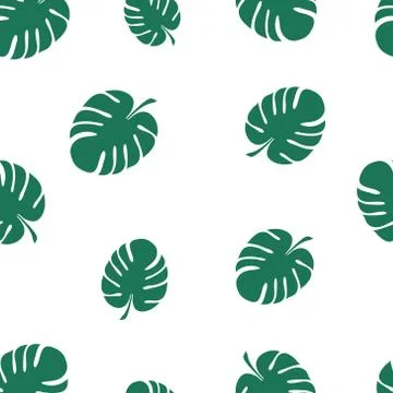 Seamless pattern of leaves monstera background Stockillustratie