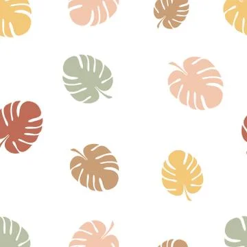 Seamless pattern of leaves monstera 스톡 일러스트