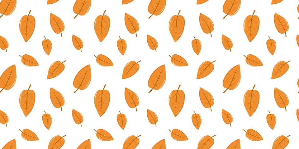 Seamless pattern with Leaves in Orange, Beige, Brown and Yellow. Perfect fo.. Stock Illustration