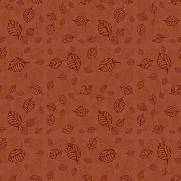 Seamless pattern with leaves. Repeating background illustration with falling Stock Illustration