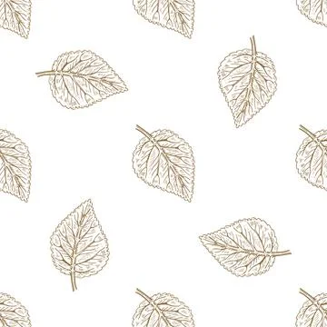 Seamless pattern with leaves. Sketch graphics. Vector illustration. Stock Illustration