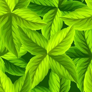 Seamless pattern with leaves. Spring or summer stylized foliage. Stock Illustration