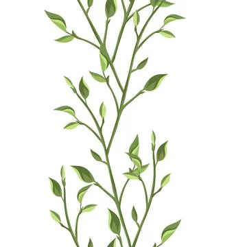 Seamless pattern with leaves. Spring or summer stylized foliage. Stock Illustration