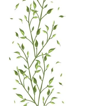 Seamless pattern with leaves. Spring or summer stylized foliage. 스톡 일러스트