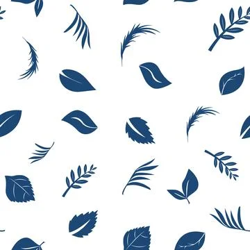Seamless pattern of leaves symbolizing eco, green energy, ecology. Vector image Stock Illustration
