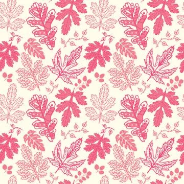 Seamless pattern on leaves theme, autumn seamless pattern with leaf Illustrazione stock