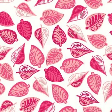 Seamless pattern on leaves theme, autumn seamless pattern with leaf Stock Illustration