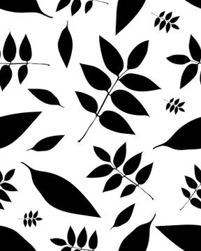 Seamless pattern of leaves of trees Stock Illustration
