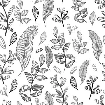 Seamless pattern with leaves vector. Background with leaves. Illustrazione stock