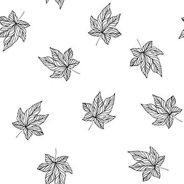 Seamless pattern with leaves. Vector floral background. 스톡 일러스트