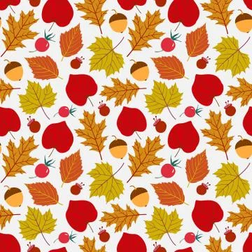 Seamless pattern leaves . Vector illustration background Illustrazione stock