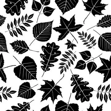 Seamless pattern with leaves. Vector illustration. Leaflet. Stock Illustration
