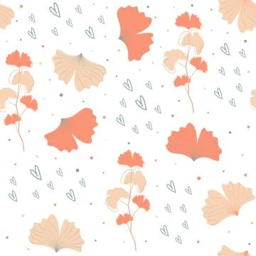 Seamless pattern leaves wallpaper background Stock Illustration
