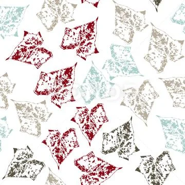 Seamless pattern with leaves on white background Ilustração Stock
