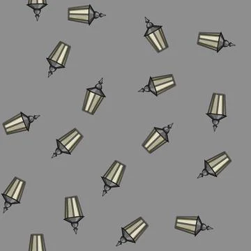 Seamless pattern led exterior lamp cartoon vector Stock Illustration