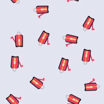 Seamless pattern led hand crank flashlight cartoon vector 스톡 일러스트