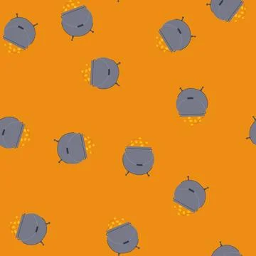Seamless pattern legend leprechaun gold pot cartoon vector Stock Illustration