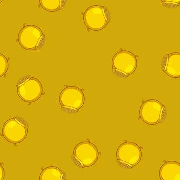 Seamless pattern legend leprechaun gold pot cartoon vector Stock Illustration
