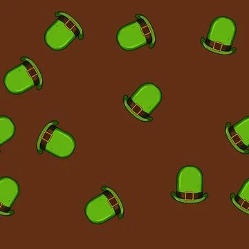 Seamless pattern legend leprechaun green hat cartoon vector 스톡 일러스트