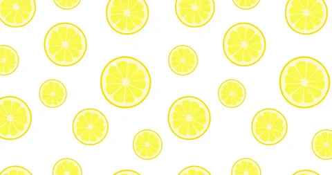 Seamless pattern lemon animation 4K Stock Footage 130794461
