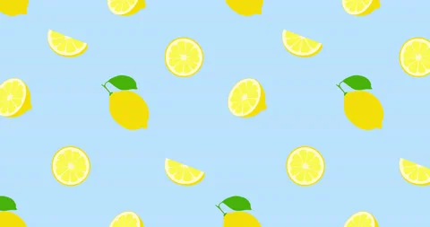 Seamless pattern lemon fruit animation Stock Footage 130722932