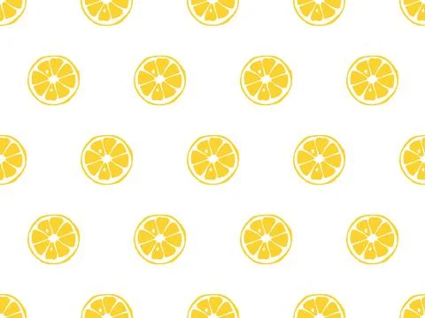 Seamless pattern with Lemon fruit slice. Citrus hand drawn vector doodle sketch Illustrazione stock