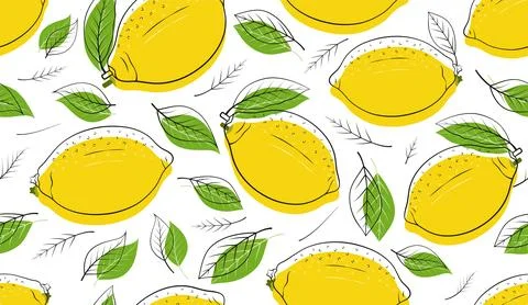 Seamless pattern with lemon fruits Stock Illustration