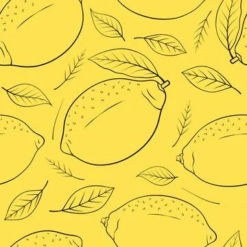Seamless pattern with lemon fruits Stock Illustration