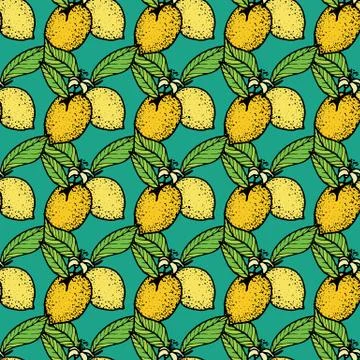 Seamless pattern with lemon 库存插图